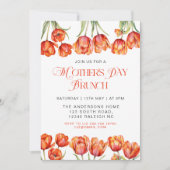 Invitation Tulipes oranges modernes Fête des mères florales B (Devant)