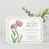 Invitation Tulipes peintes et Pois Brunch du dimanche (Debout devant)