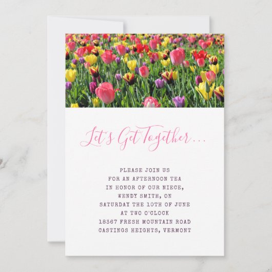 Invitation Tulipes Printemps Floraison (Devant)
