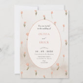 Invitation Tulipes rose pastel fleurs arc mariage (Dos)