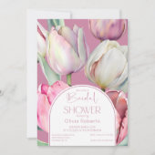 Invitation Tulipes rose printemps Douche nuptiale (Devant)