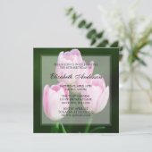 Invitation Tulipes roses 80e anniversaire (Debout devant)