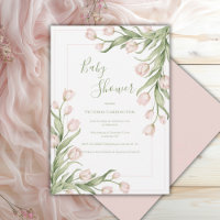 Tulipes roses Élégant Shower de Bébé Floral 