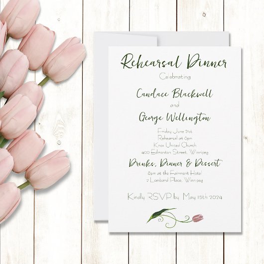 Invitation Tulipes roses florales