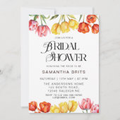 Invitation Tulipes roses oranges modernes Fête des mariées fl (Devant)