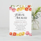 Invitation Tulipes roses oranges modernes Fête des mariées fl (Debout devant)