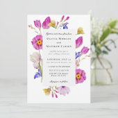 Invitation Tulipes roses Ressort Mariage floral (Debout devant)