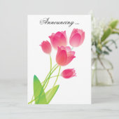 Invitation Tulipes roses Sheer (Debout devant)