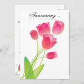 Invitation Tulipes roses Sheer (Devant / Derrière)