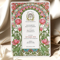 Tulipes roses vintages Mariage Art Nouveau