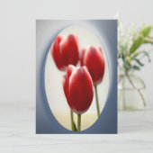 Invitation Tulipes rouges (Debout devant)
