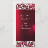 Invitation TULIPES VELVET ROUGE MONOGRAMME Bourgogne Blanc Gl (Dos)