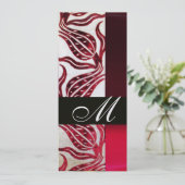 Invitation TULIPES VELVET ROUGE MONOGRAMME Bourgogne Blanc Gl (Debout devant)