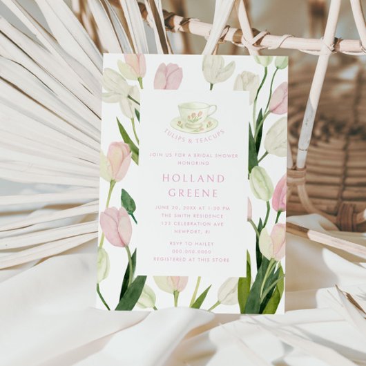 Invitation Tulips and Teacups Bridal Shower