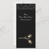 Invitation TULIPS DE DIAMONNAGE, Monogramme de Damas noir ros (Dos)