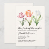 Invitation Tulips Elle est fraîche de la Fête des mariées du (Devant / Derrière)