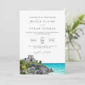 Invitation Tulum Mexico Tropical Beach Destination Mariage (Debout devant)