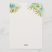 Invitation Tulum Watercolor Tropical Gold Palm Destination (Dos)