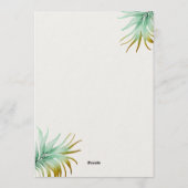 Invitation Tulum Watercolor Tropical Gold Palm Destination (Dos)