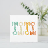 Invitation Tuner Vintage mécanique rétro (Debout devant)