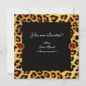 INVITATION TURBAN TOURNESOL ET FOURRURE DE LÉOPARD ÉTÉ PARTIE (Dos)