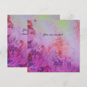 Invitation TURBILLONS D'OR ABSTRAITS métallisé or, rouge pou (Devant / Derrière)