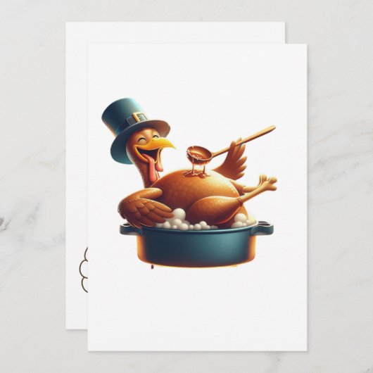 Invitation Turbine de cuisson pour dinde de Thanksgiving (Devant / Derrière)