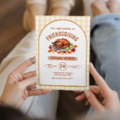 Invitation Turkey Thanksgiving Potluck Dinner Arch Gingham