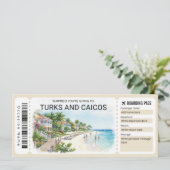 Invitation Turks and Caicos Trip Boarding Pass Ticket (Debout devant)