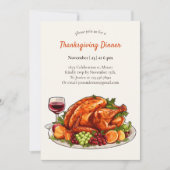 Invitation Turque moderne Aquarelle d'automne Thankesgiving (Devant)