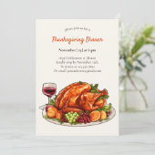 Invitation Turque moderne Aquarelle d'automne Thankesgiving (Debout devant)