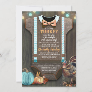 Invitation Turquie Baby shower Automne Citrouille Russe Burla