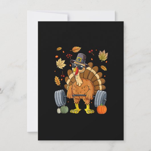 Invitation Turquie Deadlift Fitness Poids Thanksgiving (Devant)