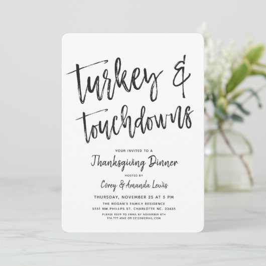 Invitation Turquie et Touchdowns | Thanksgiving (Debout devant)