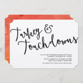 Invitation Turquie et Touchdowns Thanksgiving Dîner Invitatio (Devant / Derrière)