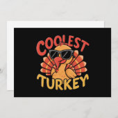 Invitation Turquie la plus froide les enfants Thankgiving (Devant / Derrière)