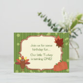 Invitation Turquie mignonne et Citrouille Thanksgiving 1er an (Debout devant)