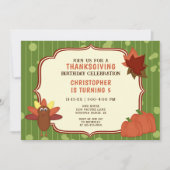Invitation Turquie mignonne et Citrouille Thanksgiving Annive (Devant)
