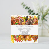 Invitation Turquie moderne Thanksgiving fête de mignons anima (Debout devant)