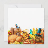 Invitation Turquie moderne Thanksgiving fête de mignons anima (Dos)