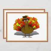 Invitation Turquie pèlerin Thanksgiving (Devant / Derrière)