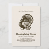 Invitation Turquie sauvage | Dîner Thanksgiving (Devant)