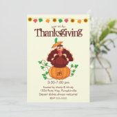 Invitation Turquie : Thanksgiving Citrouille (Debout devant)