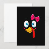 Invitation Turquie Visage fille Thanksgiving Costume enfants  (Devant / Derrière)