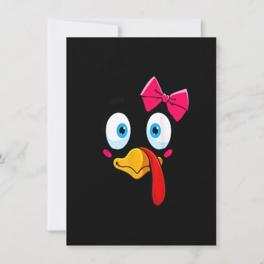 Invitation Turquie Visage fille Thanksgiving Costume enfants  (Devant)