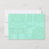 Invitation Turquiose Mint Mariage damassé RSVP (Dos)