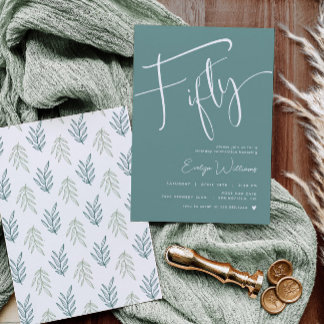 Invitation turquoise 50e anniversaire