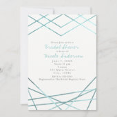 Invitation Turquoise Aqua Lignes géométriques modernes Invita (Devant)