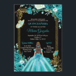 Invitation turquoise Aqua Mexicaine Quinceanera Pa<br><div class="desc">Turquoise Aqua Mexican Quinceanera Butterfly Invitation Mis Quince Anos,  15e anniversaire</div>
