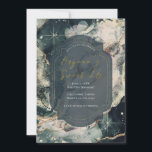Invitation Turquoise Aquarelle Doré Céleste Douce 16<br><div class="desc">Personnalisez pour votre événement.</div>